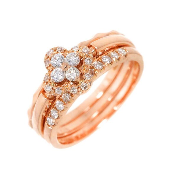 Vendome Aoyama Diamond 0.13ct Ring 18K PG 3piece set size3.75(US) 90265403